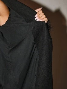 Glamine Women's Black Long Coat, Autumn/Winter - Black - View 7