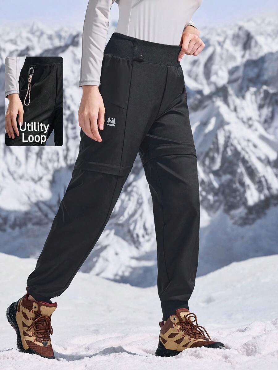 In My Nature Pantalones de senderismo casuales para mujer, adecuados para montañismo, ejercicio y deportes. Pantalones de senderismo convertibles con cremallera para mujer, pantalones de senderismo al aire libre - Negro - Ver 1