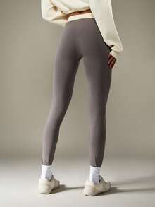 Missguided x Playboy Leggings con cintura de contraste con pespunte alto para uso casual diario - Gris - Ver 2