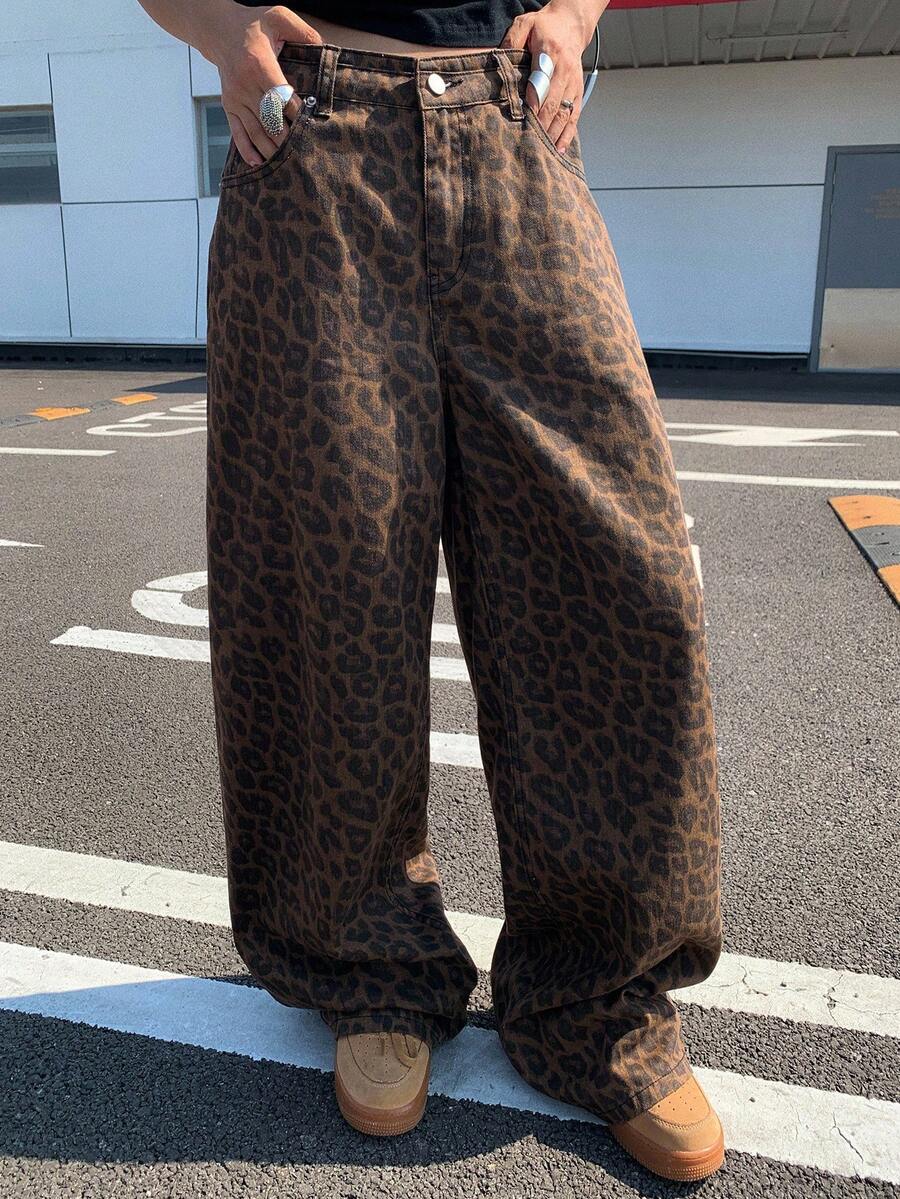 DAZY Quần jeans ống đứng dáng rộng thoải mái cho nữ, hàng mới về mùa hè - màu nâu - Xem 1