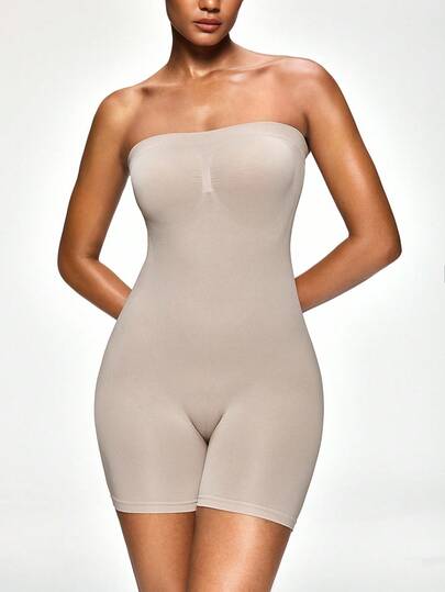 Shapelle Forme Macacão Modelador Confortável e Sem Costura para Mulheres, Bodysuit, Casual, Minimalista, Qualidade, Modelagem, Cor Nude