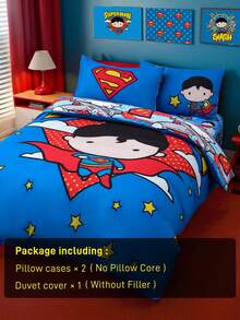 SUPERMAN X SHEIN 1 Stück Tagesdecken-Set, Cartoon-Muster, weicher Stoff, atmungsaktiv und warm, für Betten aller Größen geeignet - Verschiedenfarbig - Übersicht 9