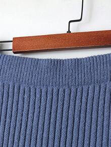 GlowEve Set nou de cardigan minimalist la modă și fustă midi plisată în linie A, asortat, stil european elegant și versatil - Albastru - Vizualizare 6