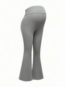 SHEIN Legging Hamil Warna Polos dengan Pinggang yang Dapat Diatur, Model Flare Kasual - MultiWarna - View 12