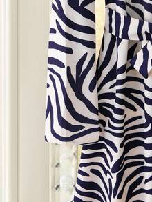 Rusticease Women's Fashion Casual Zebra Print Waist Tie Long Dress  Women's Winter Sweater Fall Women Clothes  Fall Clothes For Women  Autumn Clothes   Winter Dress Women Dresses For Women Elegant  Dresses For Women Casual , Casual Women Outfits  Party  Elegant Dresses For Women Casual Long Dresses  Fall Dresses For Women