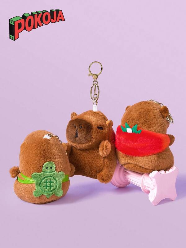 Llavero de peluche de capibara, juguete realista y lindo de capibara de peluche, colgante de capibara para mochila, bolso, regalo de cumpleaños, juguete de peluche, capibara rosa, capibaras