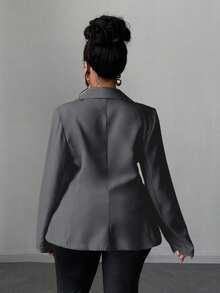 Maweii Plus Size Women's Business Commuter Suit With Tie Design, Mature And Charming