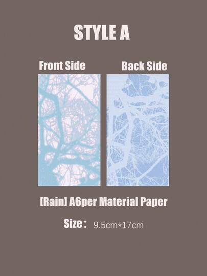 10 hojas de papel de diseño original; Páginas interiores de cuaderno con diseños en ambos lados - [Ambos lados] [Lluvia] [Planificador semanal] Serie
