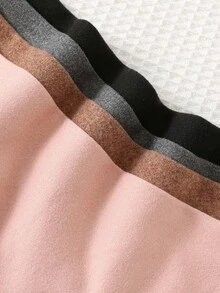 Cozy Pixies 4 قطع من السراويل الضيقة المصنوعة من الأقمشة الناعمة المحبوكة بألوان صلبة مع خصر متباين للأطفال البنات