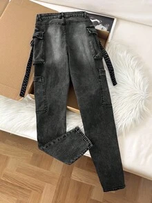 Comfortcana Sexy Skinny Stretch Denim Jeans, Blue - Black - View 2