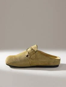Solecia Women's Comfortable Round Toe Flat Shoes - Apricot - View 4