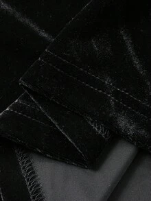 FRIFUL 女式天鹅绒宽松阔腿裤，休闲都市风格连体裤，秋季 - 黑色 - 查看 7