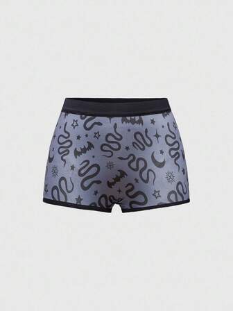 Boxers imprimés motif de peau de serpent et chauve-souris gothique
