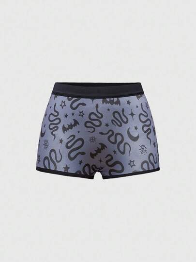 Boxers imprimés motif de peau de serpent et chauve-souris gothique