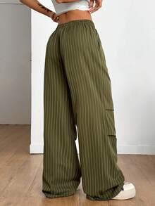 Coolane Women's Fall Basic Striped Wide Leg Sweatpants Streetwear Y2k