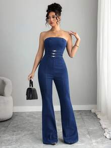 Selianne 女士时尚牛仔连体裤，夏季