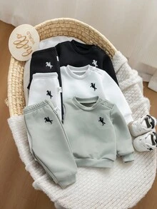 Set Baju Bayi Perempuan Baru Lahir Lucu Rajut Lengan Panjang Warna Polos, Musim Gugur/Musim Dingin - MultiWarna - View 5