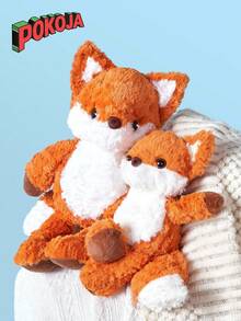 POKOJA LAND Stuffed Animal Fox Plush Toy Doll Gift For Girls Boys Kids Running Fox Cuddles With Sleeping Birthday Presents - Multicolor - View 5