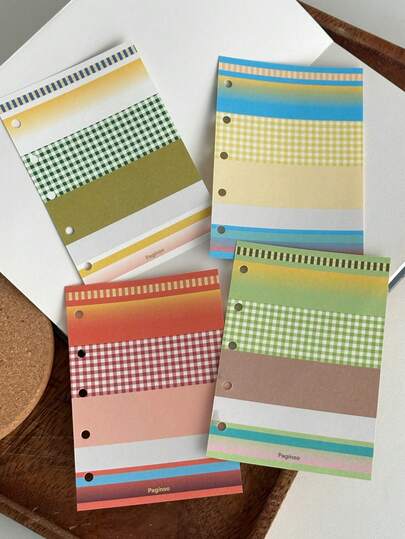 Joivida 20p สมุดโน้ตแบบดีไซน์ดั้งเดิม กระดาษหลวม [หน้าภายในแบบตาราง] - หน้าในแบบเจาะรูสำหรับ Binder M5, ไส้สมุดโน้ตสีสันสดใส