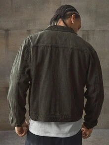 AXEPEAK Men's Long Sleeve Casual Washed Zip-Up Collar Jacket, Fall, Winter