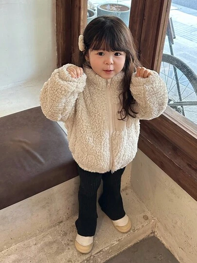 DAZY 女宝宝撞色韩版刺绣休闲常规夹克秋冬