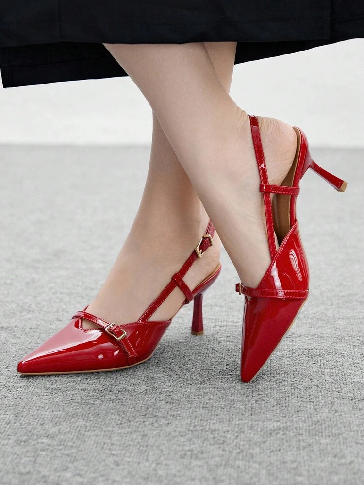 CUCCOO BIZCHIC Women's Pointed Toe High Heel Pumps, Sexy Stiletto Heels, Outdoor Commute Party Wedding Shoes, Red Spring Shoes