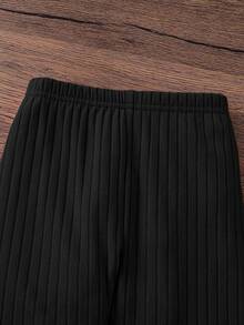 SHEIN Ensemble Sweat-shirt à capuche et pantalon à motif de dessin animé mignon pour bébé fille, idéal pour le port casual, quotidien et scolaire en automne et hiver. Manches longues chauds et confortables, parfait pour le port casual, quotidien et scolaire en automne et hiver - Blanc - Voir 10