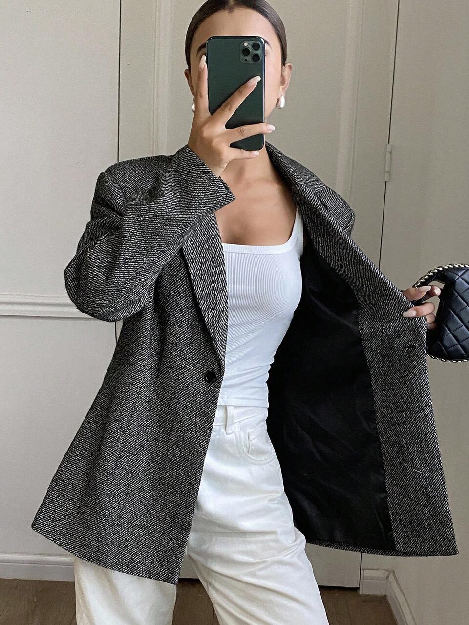 Women's Waist Cinched Lapel Blazer Jacket Women Coats