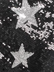 Y2Kool Women's Metallic Sequin Pentagram Mini Skirt, Party, Halloween, Holiday, Travel Sequin Skirt Star Sequin Skirt Sparkle Skirt Star Skirt Black Skirt Casual Stylish Collection New Year - Black - View 2