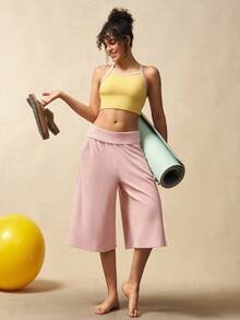 VARSIVA Ensemble de sport femme, débardeur court et pantalon large pour femme - Multicolore - Voir 6