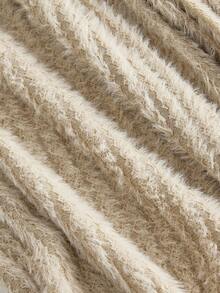 SHEIN MOD 女士杏色腰带罗纹休闲阔腿针织裤，适合秋季、冬季、外出、时尚、优雅、乡村音乐会等场合 - 杏色 - 查看 4