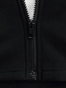 SHEIN Tall CURVE Plus Size Thermal Lined Full Zip Up Jacket Fall Winter Cloth For Women Autumn