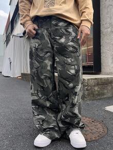 DAZY Men's Casual Retro Camouflage Straight Leg Jeans Pants - Multicolor - View 1