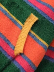 ROMWE MEN Prep Áo khoác cardigan nam có mũ trùm đầu sọc, khóa kéo, mùa thu - Màu vàng - Xem 5