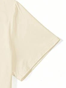 EMERY ROSE Plus Size Fall Pumpkin Spice Autumn Printed Casual T-Shirt Top Halloween - Beige - View 4