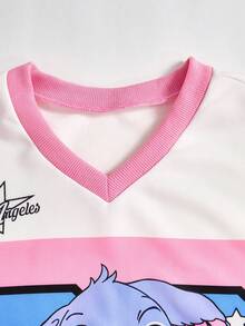 Tween-Mädchen Sweatshirt, lässiger, vielseitiger Langarm-V-Ausschnitt im amerikanischen College-Stil mit Zahlendruck, perfekt für die Schule und für draußen