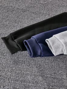 3pcs/Set Teen Boys' Solid Color Hoodie And Sweatpants Set, Fashion Casual Streetwear Outdoor Pocket Drawstring Waist Autumn Blue - Multicolor - View 6