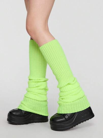 Grunge Punk 1 Paar Damen Dopamin farbige vertikale gestreifte 90cm gestrickte extra lange Beinwärmer, geeignet für alle Jahreszeiten