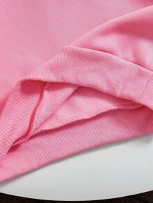 Young Girl Fleece Letter & Cartoon Print Long Sleeve Casual Sweatshirt, Autumn Fall Fashion Sweatshirt Kitty Love Fall Fashion Sweatshirt Kitty Love Fall Fashion Sweatshirt Kitty Love Fall Fashion Sweatshirt Kitty Love Winter - Apricot - View 6