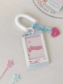 Zazumi 韩式透明钥匙扣袋套装，用于身份证装饰、保护、存储、K-Pop 照片卡悬挂配件 - 彩色 - 查看 11