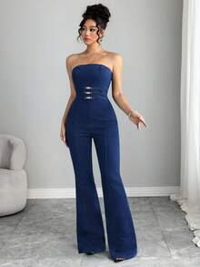 Selianne 女士时尚牛仔连体裤，夏季