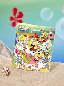 SpongeBob SquarePants | SHEIN Cartoon Stickers, Suitable For Water Bottles, Mobile Phones, Protective Covers, Laptops, Skateboards, Etc, Gift, Back To School