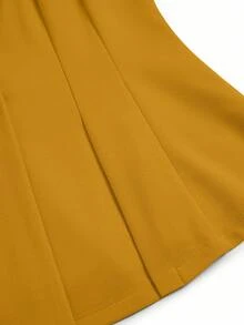 Vionelle Áo khoác blazer dáng ôm thanh lịch, tay dài, cổ ve trơn màu cỡ lớn dành cho nữ, mùa thu - Màu vàng - Xem 3