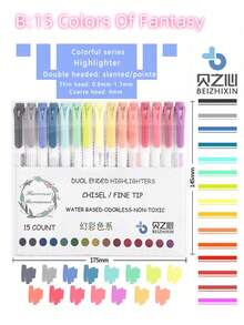 Double Headed Fluorescent Pen Retro Marker Pen Macaron Color Marker Pen Light Colored Student Key Hand Accounting Pen Back To School - Multicolor - View 13