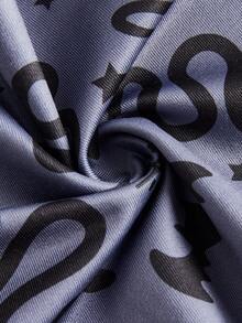 ROMWE Quần lót boxer họa tiết dơi da rắn Gothic - Màu xanh hải quân - Xem 3