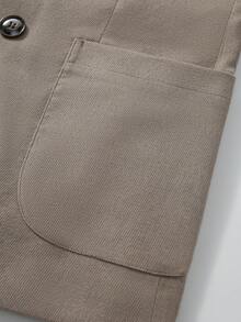 Manfinity Mode Men's Business Commute Solid Color Double-Breasted Jacket And Pants Suit - Khaki - View 8