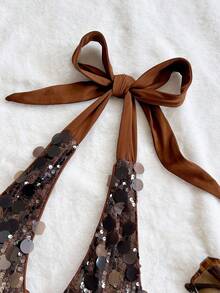 Soleia 新款度假红色针织条纹露背迷你连衣裙、飘逸连衣裙、条纹挂脖毛衣裙、哥特式连衣裙、教堂连衣裙、婚礼宾客连衣裙、约会夜连衣裙、教师连衣裙、返校连衣裙、女士冬装、女士秋装、流苏连衣裙、生日装、约会夜装、办公室服装、万圣节、音乐节服装 - 卡其色 - 查看 3