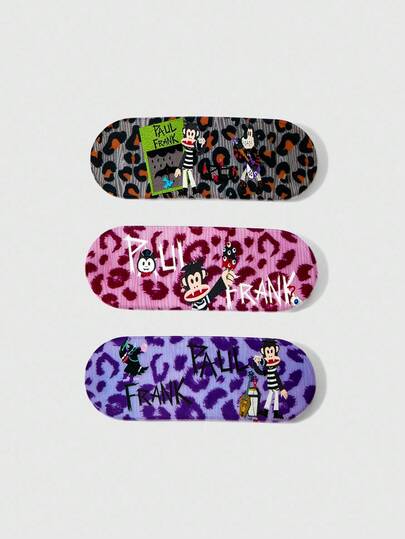 Paul Frank X ROMWE 3pcs Cute Cartoon Hair Clips, Sweetly Spicy Diva Hairpin Spring Clamps, Versatile Hair Accessories