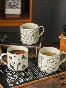 Coffee Cup Coarse Clay Cup Mug Household Hand-Painted Underglaze Retro Creative Ceramic Cup Ancient Style Ins Style Creative Personalized Retro Household Water Cup Coffee Cup Summer Water Replenishment Retro Drinkware Cup Aesthetics Office Water Replenishment Holiday Water Cup Bedside Water Bottle Office Water Replenishment Minimalist Water Cup - Multicolor - View 7