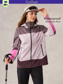 OutZeal Women Shell Jacket Hiking Camping Drawstring Waist Hooded Outdoor Windbreaker Fall Winter - Multicolor - View 1